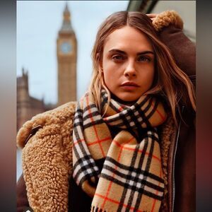 Burberry Reversible cashmere & wool blend scarf- New with Tag